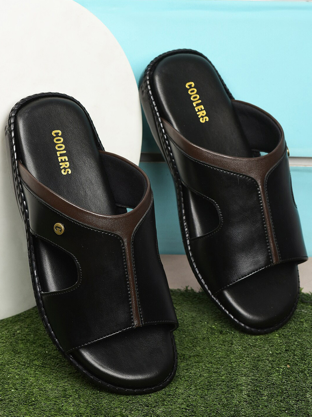 

Liberty Men Open Toe Fabric Comfort Sandals, Black