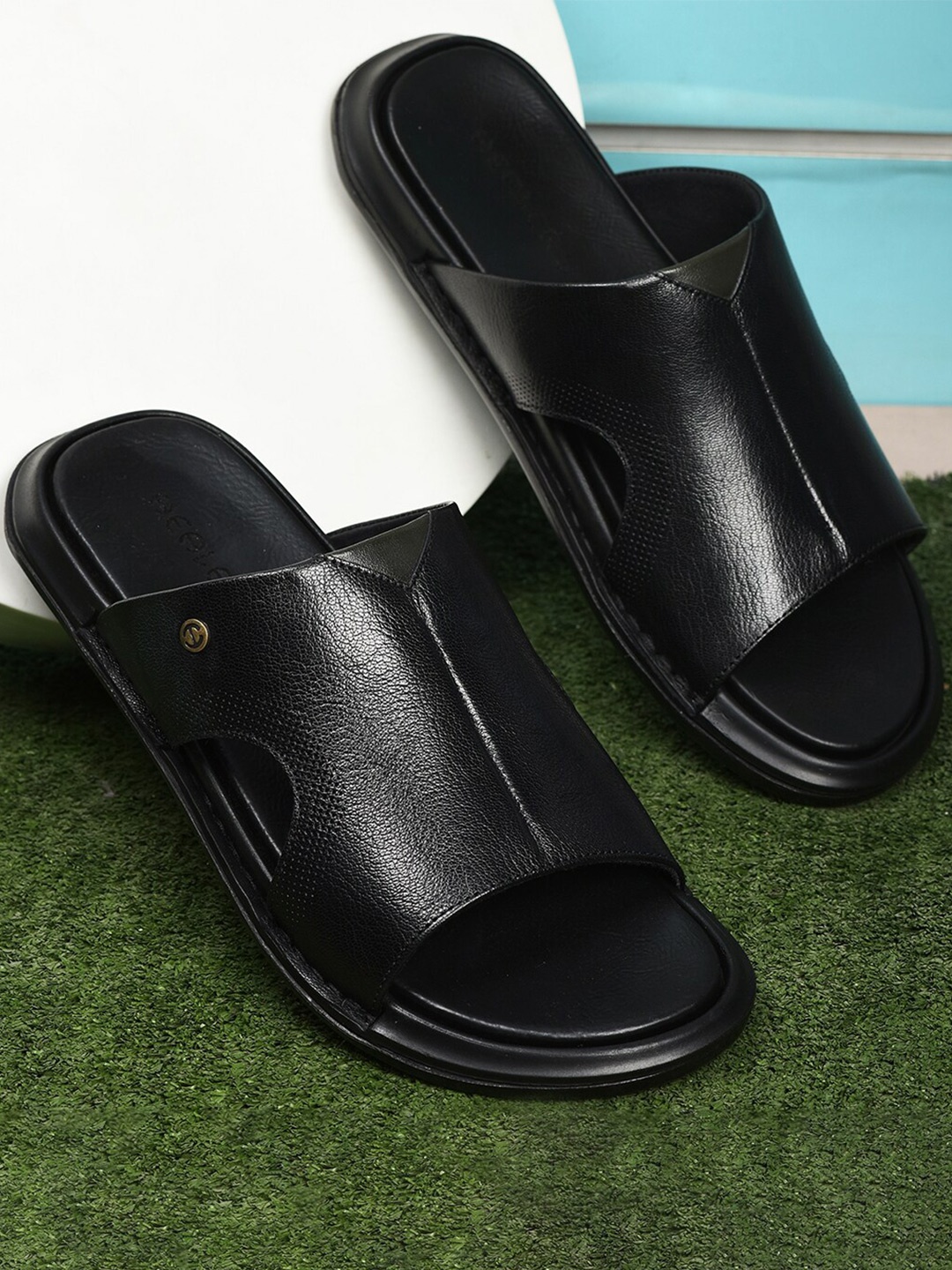 

Liberty Men Open Toe Fabric Comfort Sandals, Black