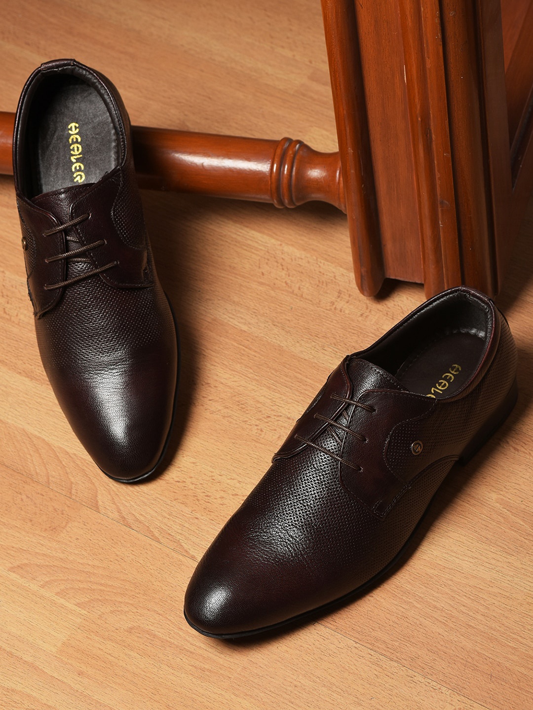 

Liberty Men Textured Leather Formal Derbys, Brown