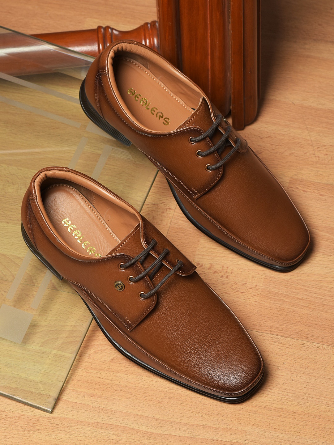 

Liberty Men Textured Leather Formal Derbys, Tan