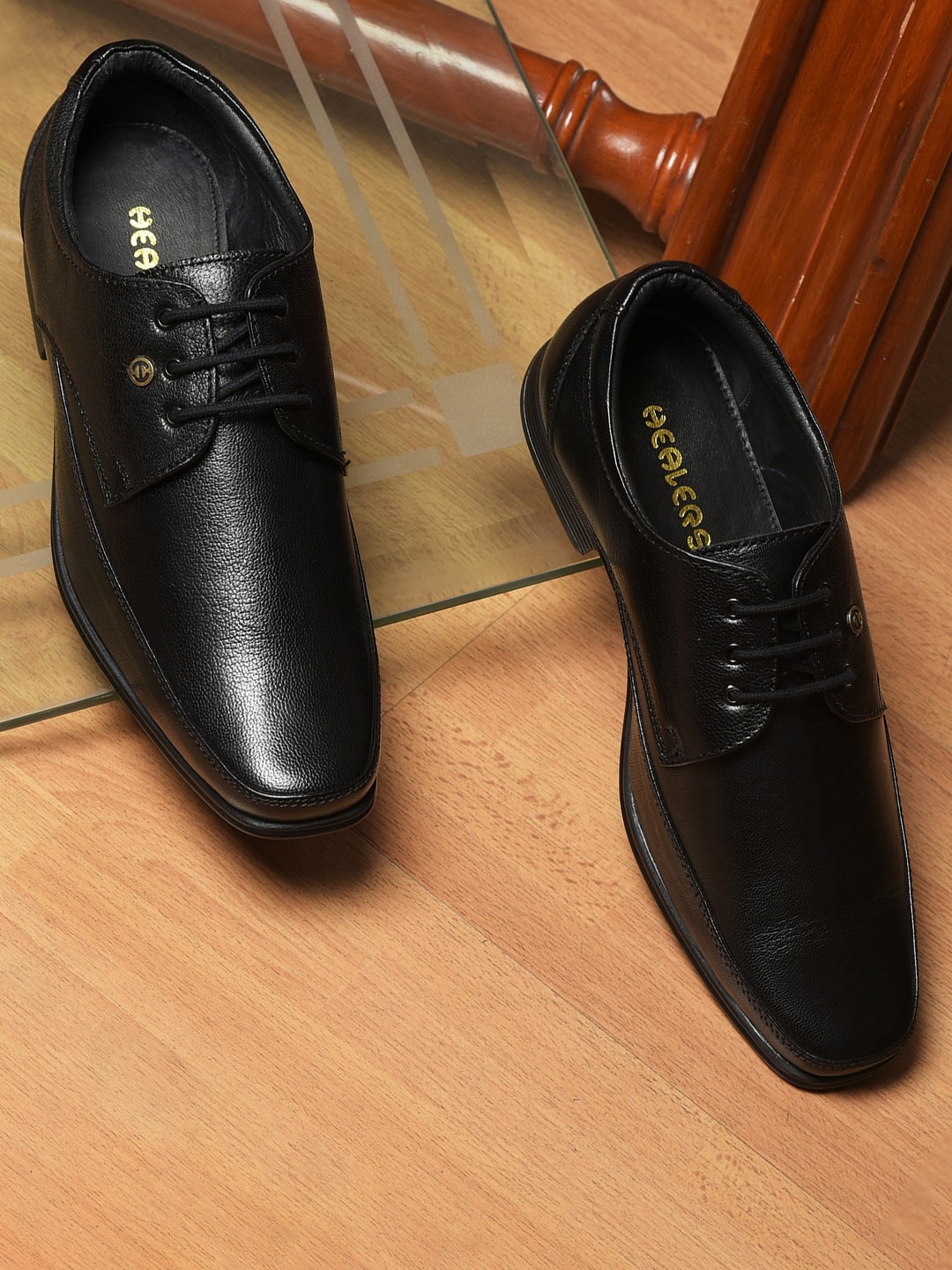 

Liberty Men Textured Leather Formal Derbys, Black