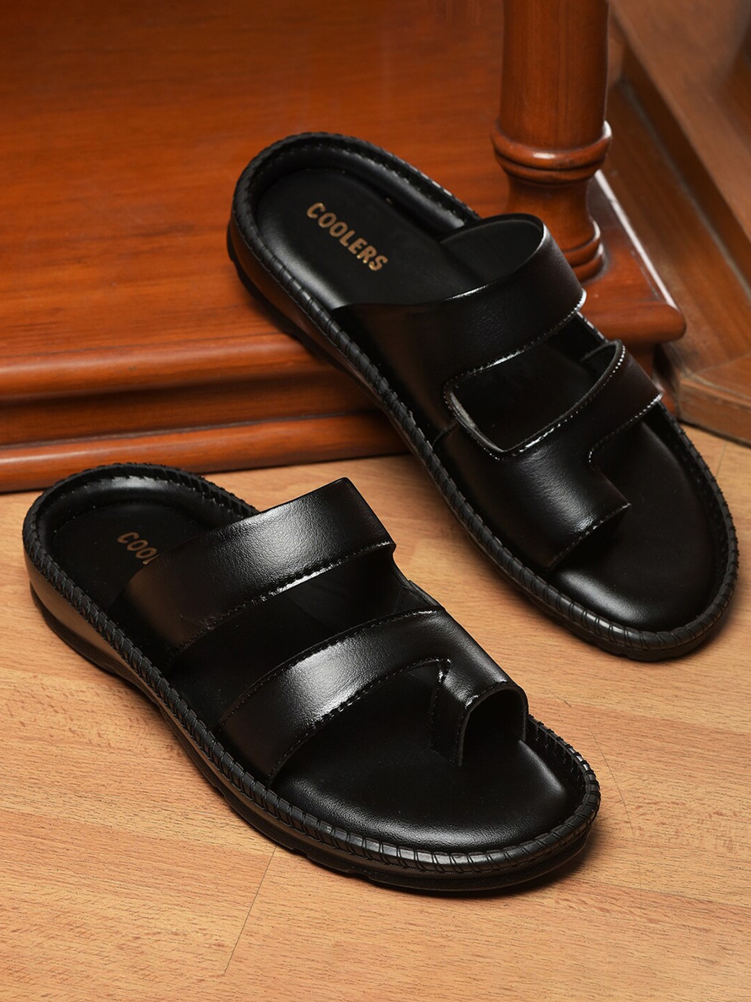 

Liberty Men Open One Toe Comfort Sandals, Black