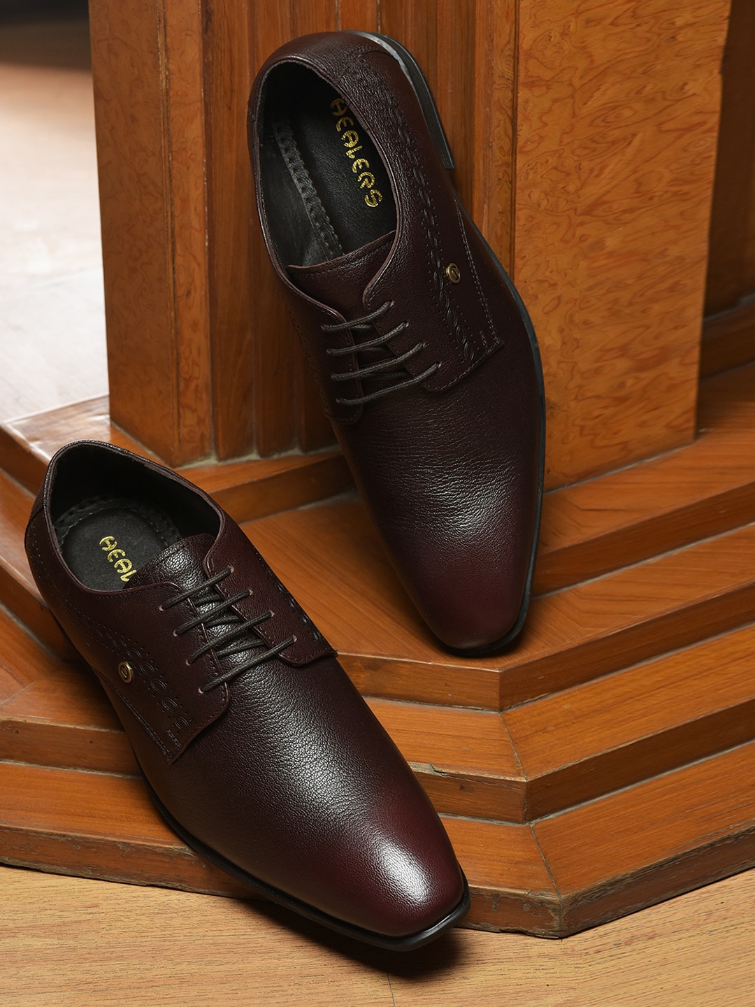 

Liberty Men Textured Leather Formal Derbys, Maroon