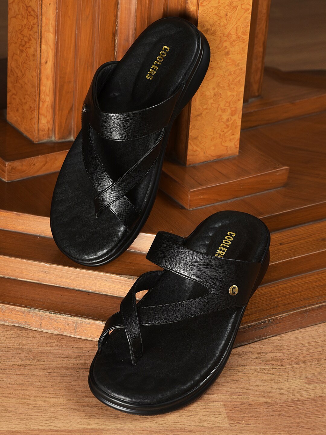 

Liberty Men Open One Toe Comfort Sandals, Black