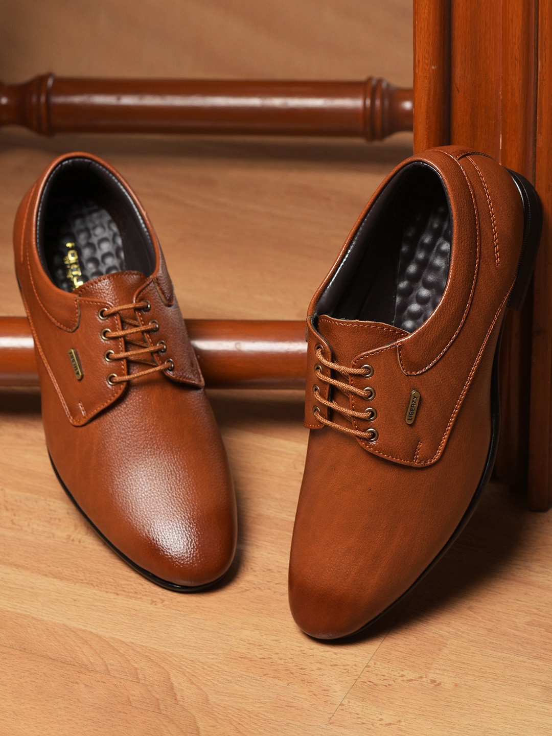 

Liberty Men Textured Formal Derbys, Tan