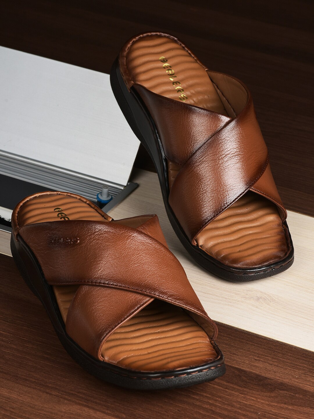 

Liberty Men Textured Fabric Comfort Sandals, Tan