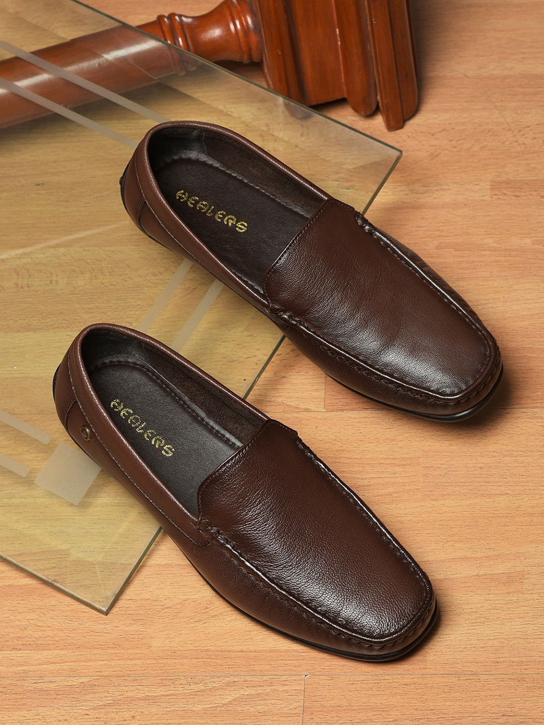 

Liberty Men Textured Leather Loafers, Brown