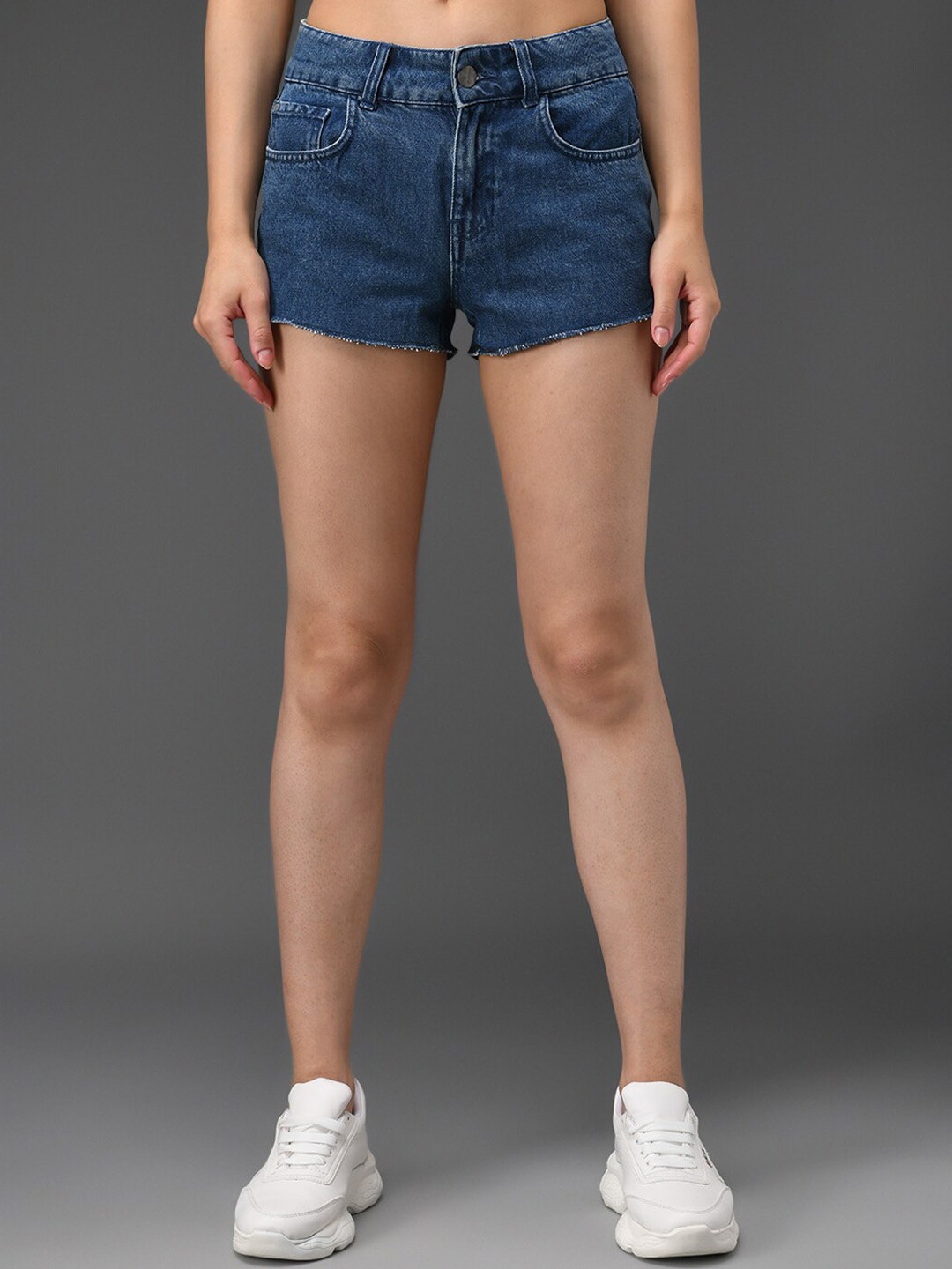 

GUTI Women Mid-Rise Denim Shorts, Blue
