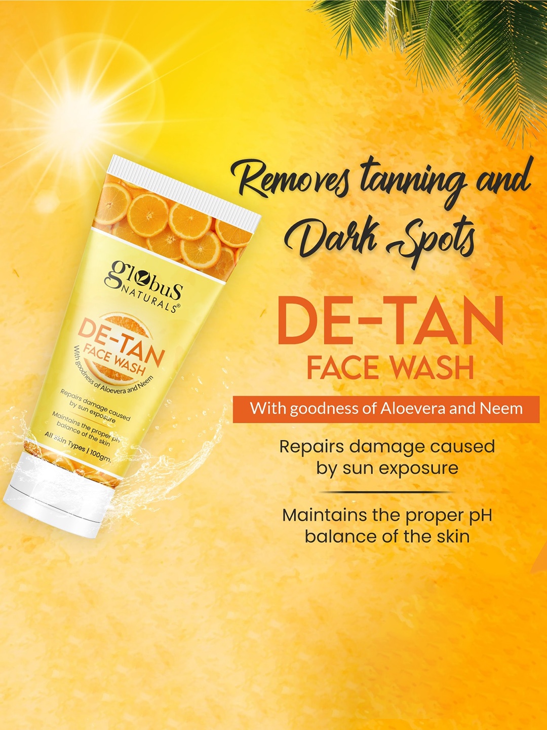 Globus naturals Set Of 2 De-Tan Beauty Gift Set 100gm Each, Orange