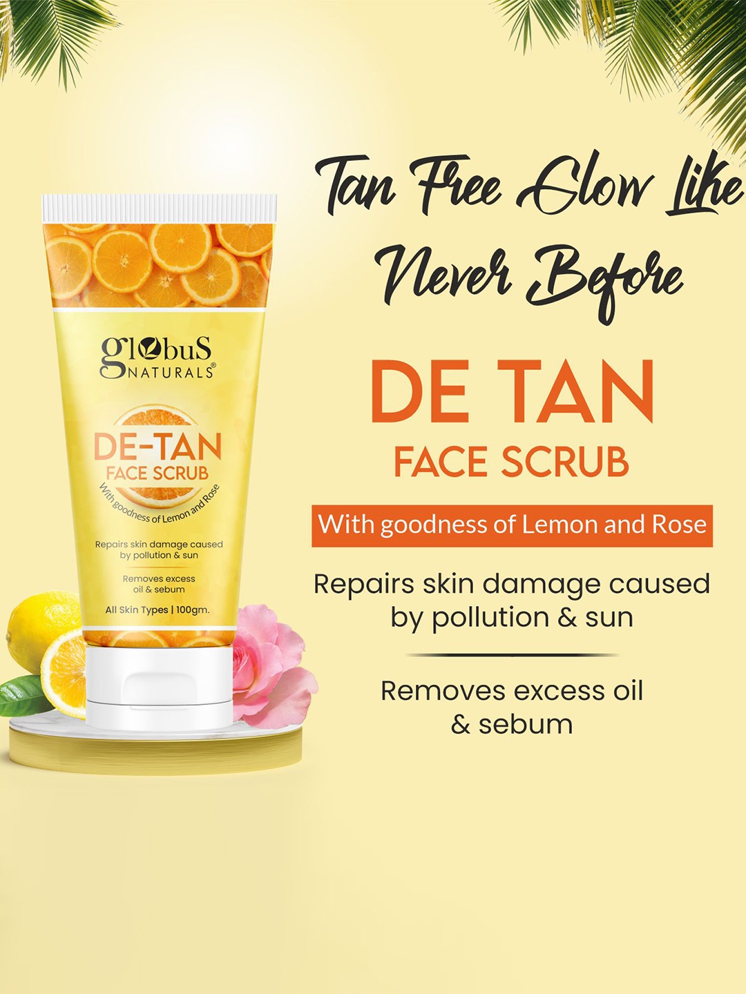 

Globus naturals De Tan Face Scrub & Face Pack Beauty Gift Set, Yellow