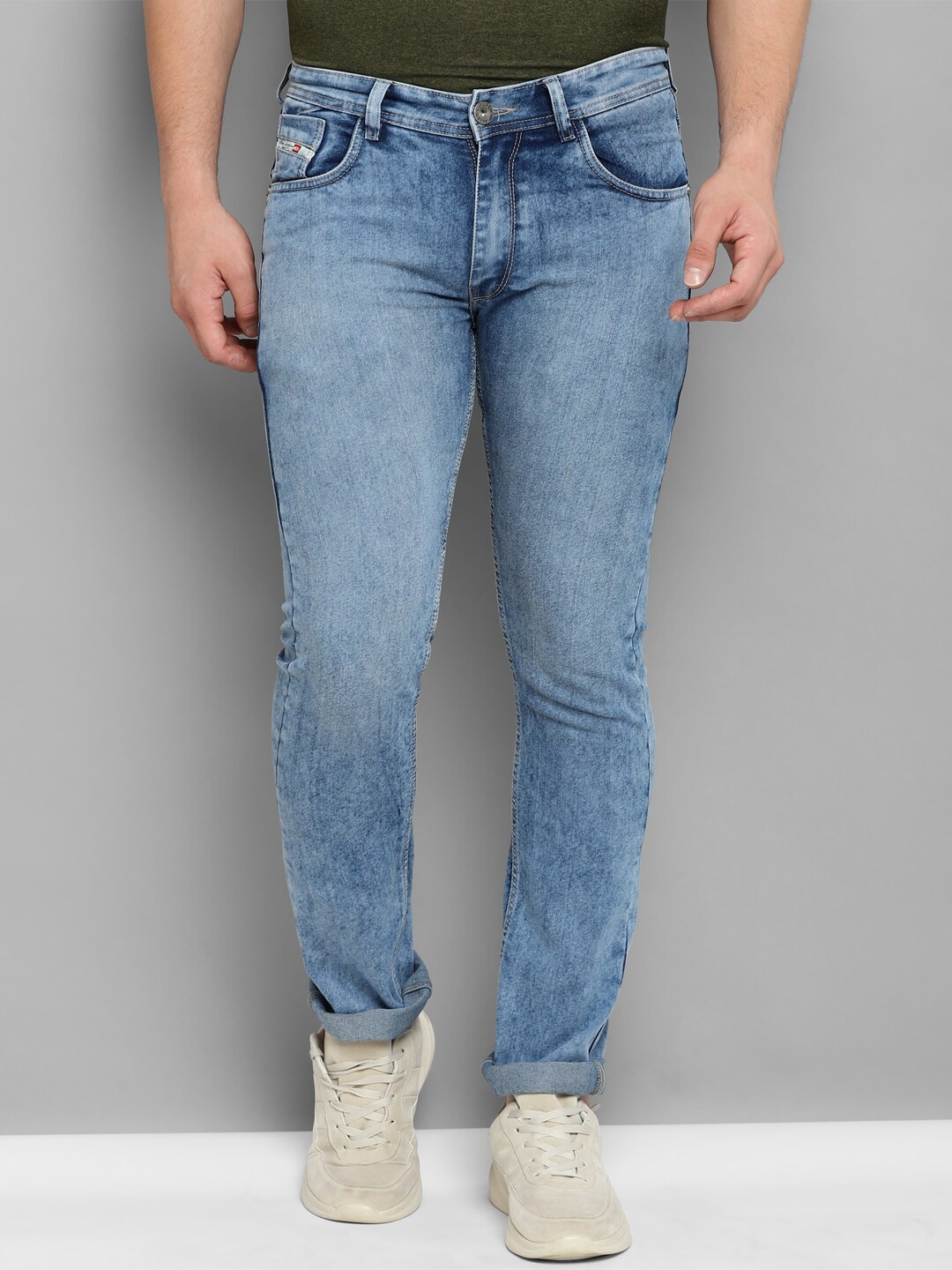 

Allen Cooper Men Mid-Rise Heavy Fade Stretchable Jeans, Blue