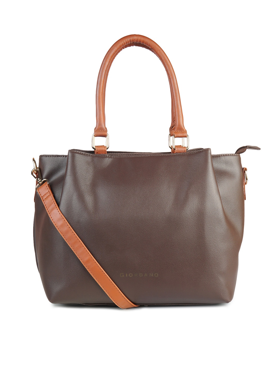 

GIORDANO PU Structured Tote Bag, Coffee brown