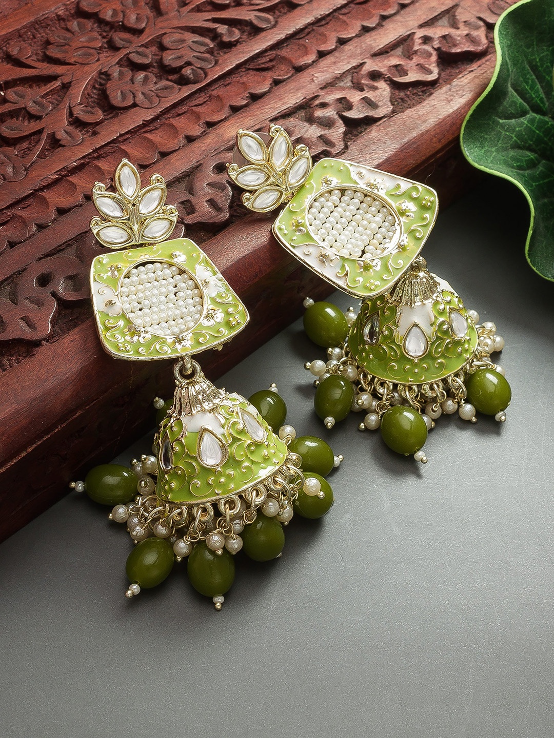 

aadita Gold-Toned Classic Jhumkas Earrings