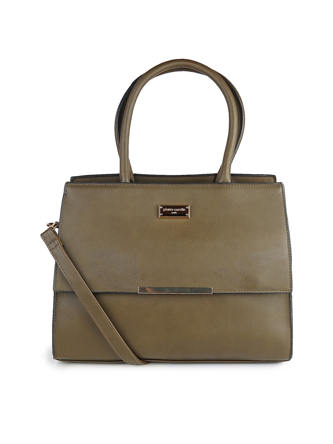 

pierre cardin PU Structured Satchel Bag, Brown