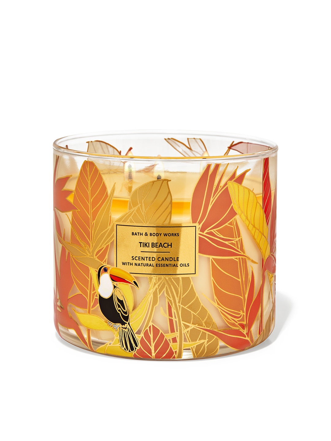 

Bath & Body Works Tiki Beach 3-Wick Scented Candle with Essential Oils - 411g, Yellow