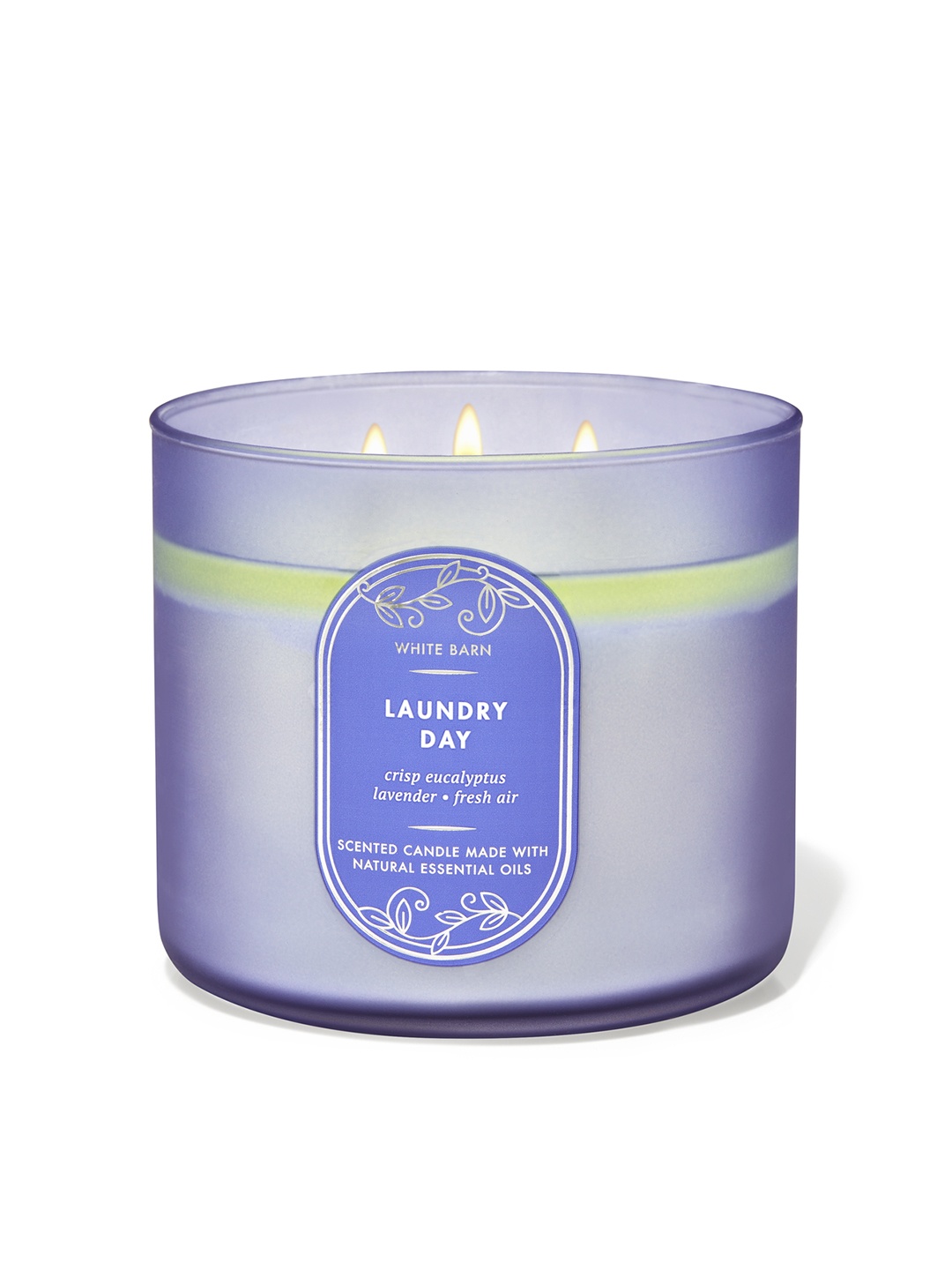 

Bath & Body Works Laundry Day 3-Wick Scented Candle with Essential Oils - 411g, Blue