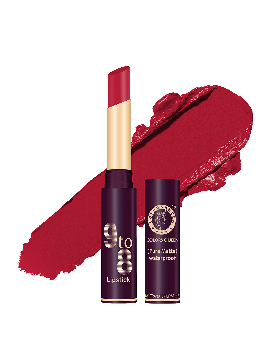 

Colors Queen 9to8 Pure Matte Waterproof Long-Lasting Non-Transfer Lipstick- Bright Red 034