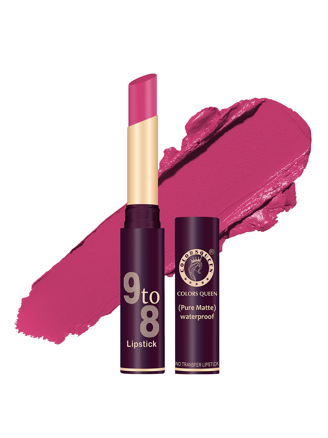

Colors Queen 9to8 Pure Matte Waterproof Long-Lasting Non-Transfer Lipstick - Fiona 033, Pink