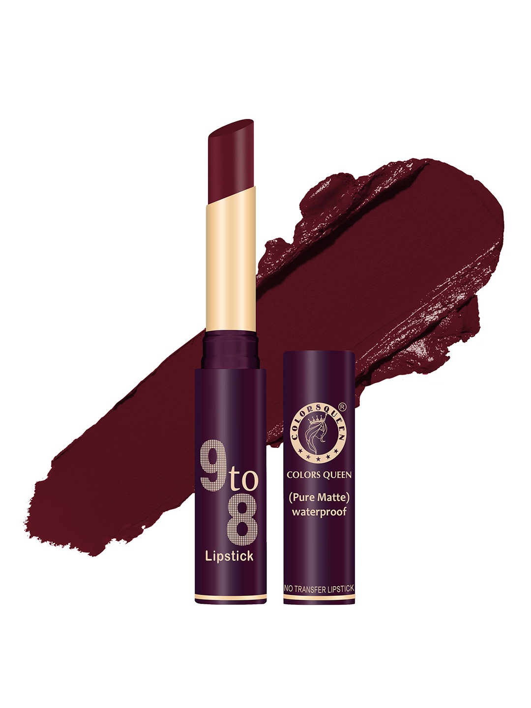 

Colors Queen 9to8 Pure Matte Waterproof Long-Lasting Non-Transfer Lipstick - Royal Red 029, Maroon