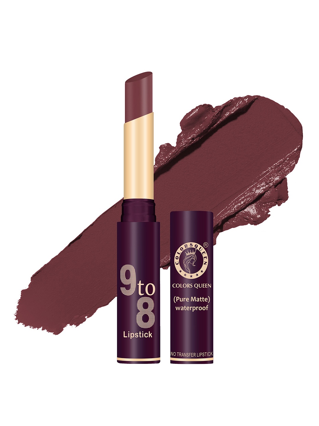 

Colors Queen 9 To 8 Pure Matte Non-Transfer Waterproof Lipstick - Rouge, Nude