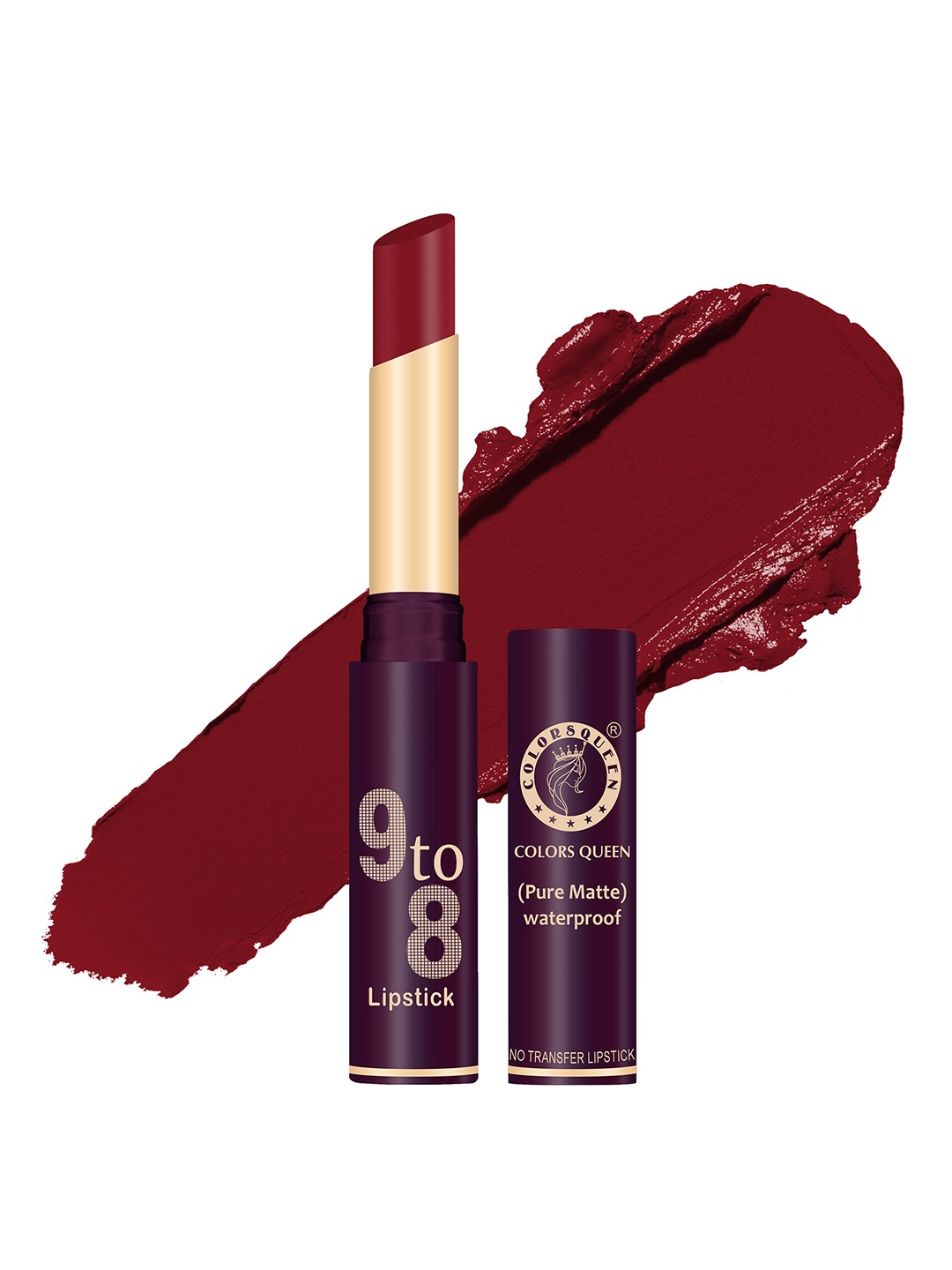 

Colors Queen 9 to 8 Pure Matte Waterproof & Long Lasting Lipstick - Brilliant Red014, Red