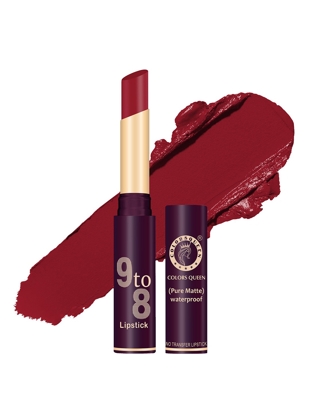 

Colors Queen 9 To 8 Pure Matte Non-Transfer Waterproof Lipstick - Warm Red