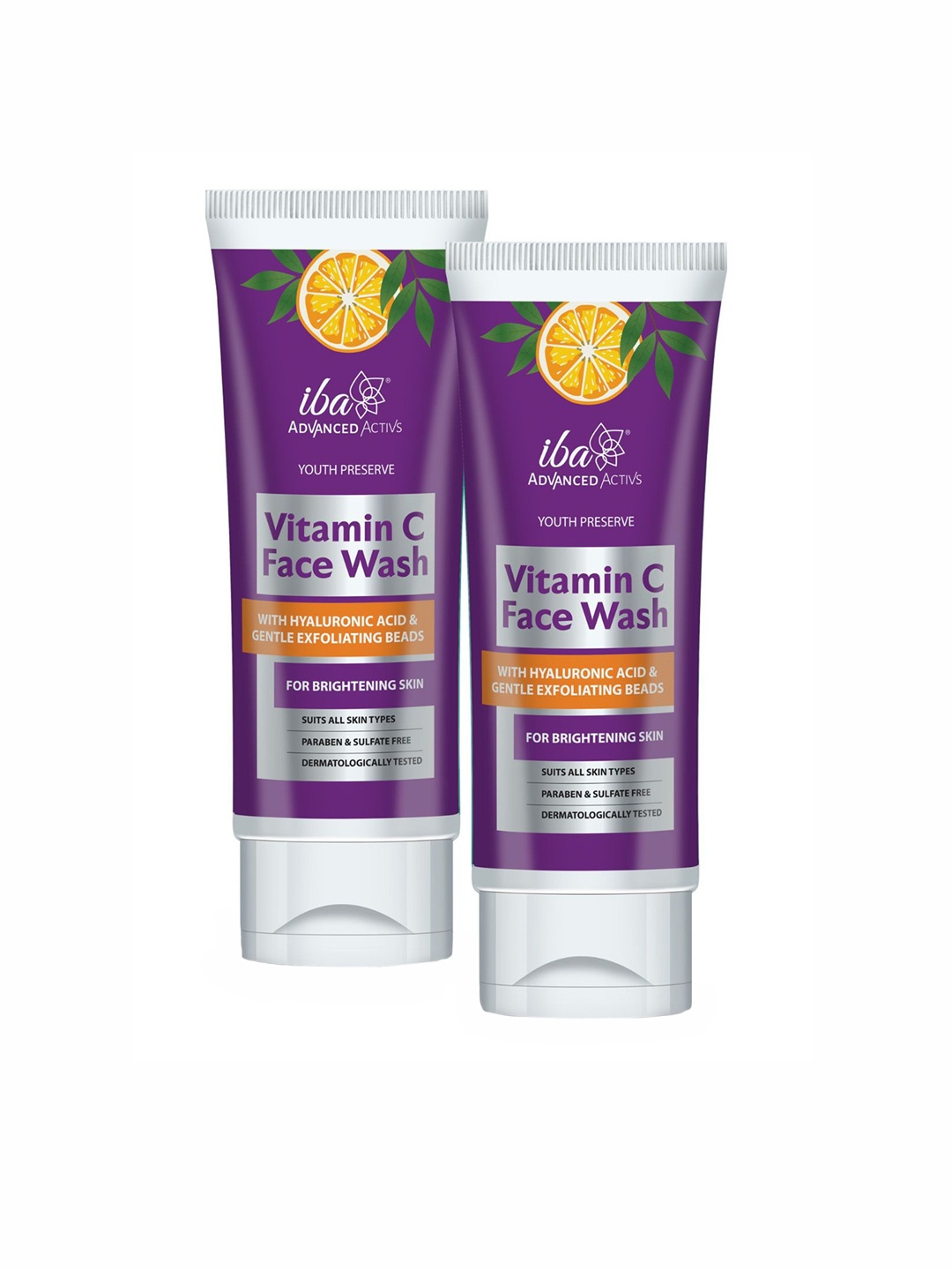 

Iba Advanced Activs Set Of 2 Youth Preserve Vitamin C Face Wash 100 ml Each, Purple