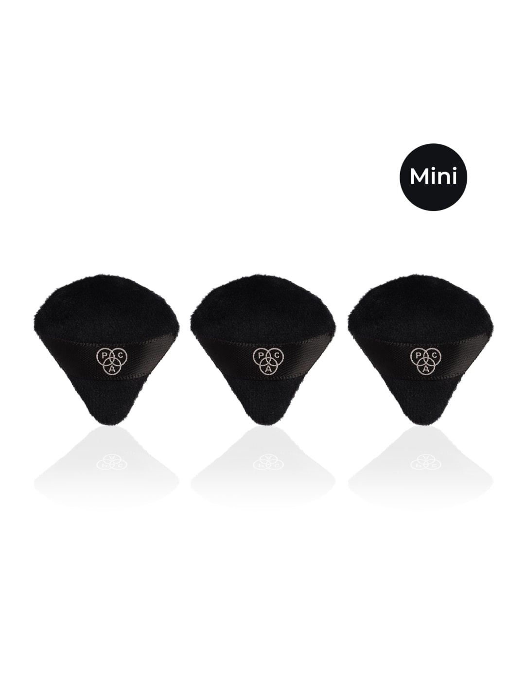 

PAC Set of 3 Pizza Puff Mini Makeup Applicator Sponge - Black