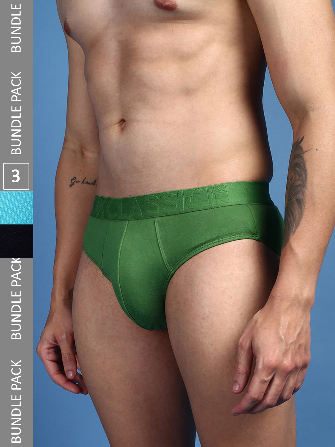 

ONN Men Pack Of 3 Mid-Rise Anti-Odour Anti-Microbial Basic Briefs, Navy blue