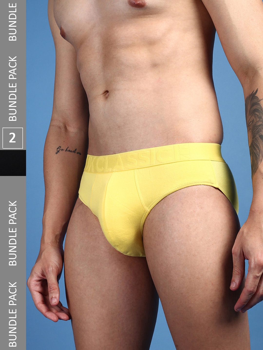 

ONN Men Pack Of 2 Ultra Soft Anti-Odour Anti-Microbial Basic Briefs, Yellow