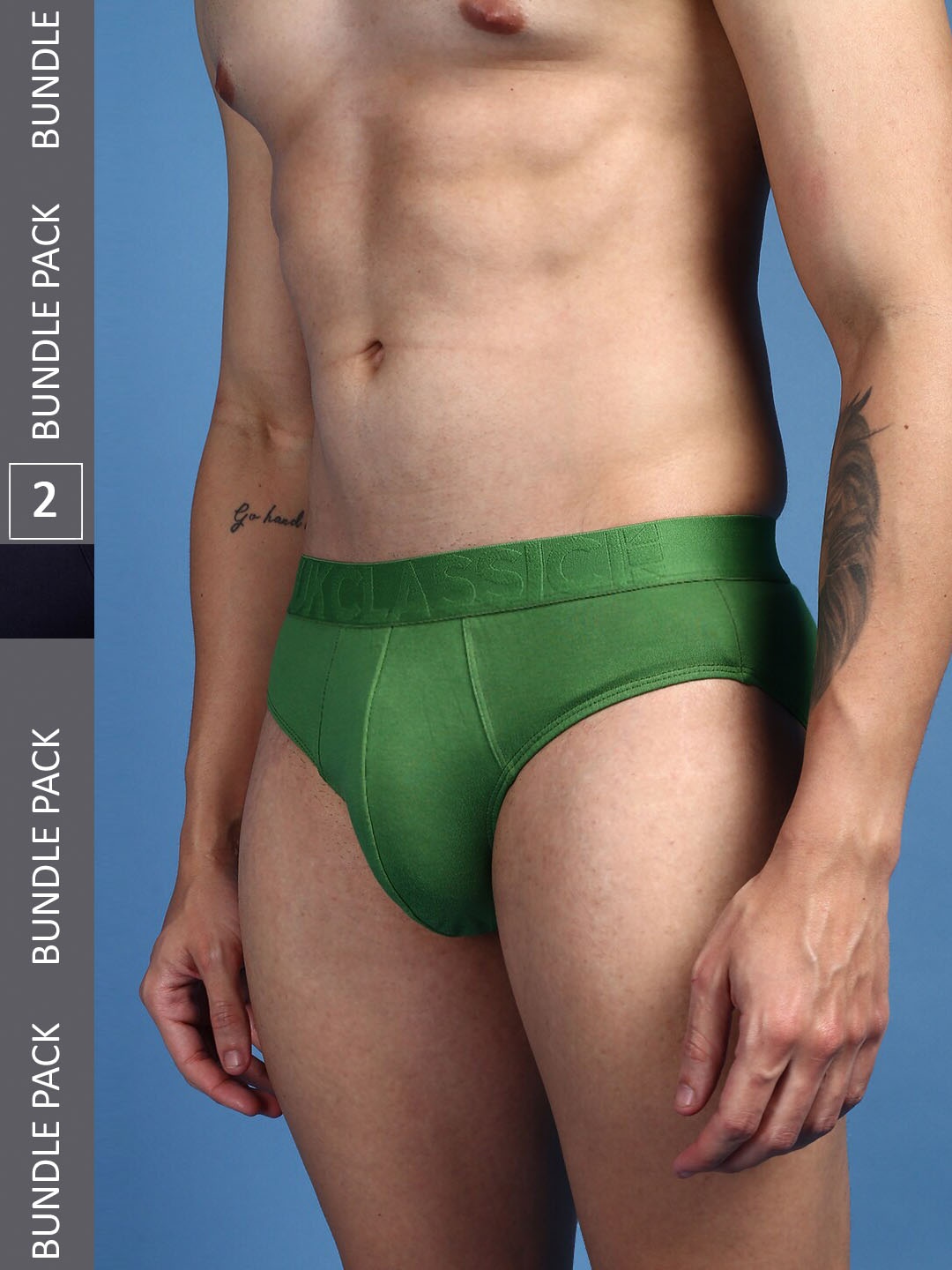 

ONN Men Pack Of 2 Ultra Soft Anti-Odour Anti-Microbial Basic Briefs, Navy blue