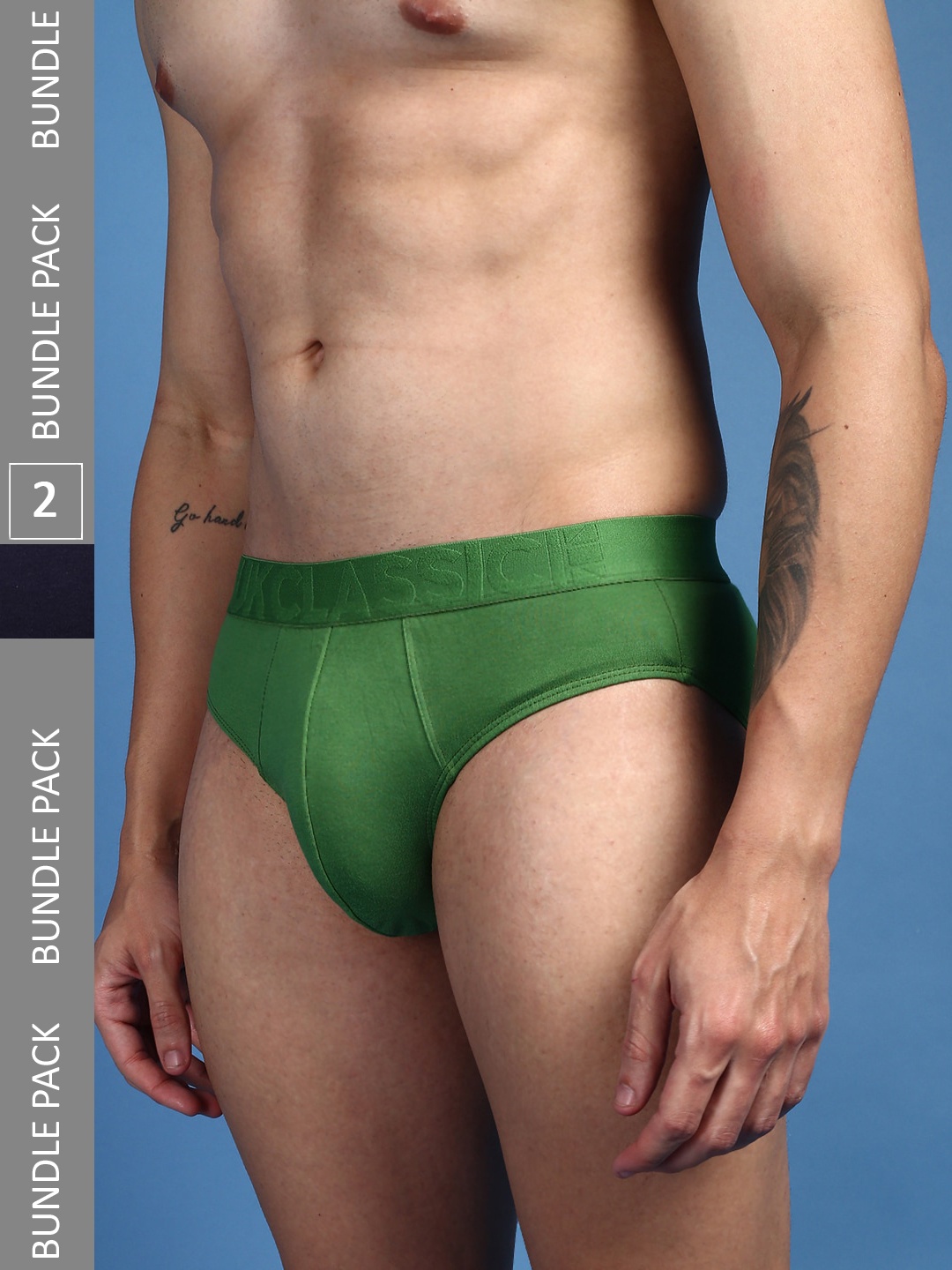 

ONN Men Pack Of 2 Modal Anti-Odour Anti-Microbial Basic Briefs, Navy blue