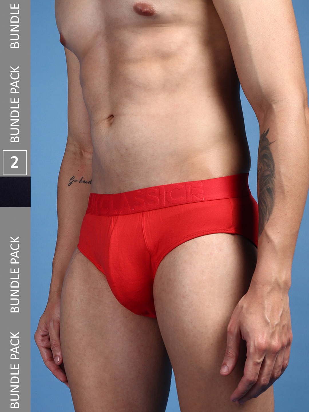 

ONN Men Pack Of 2 Mid-Rise Basic Anti-Odour Anti-Microbial Briefs, Navy blue