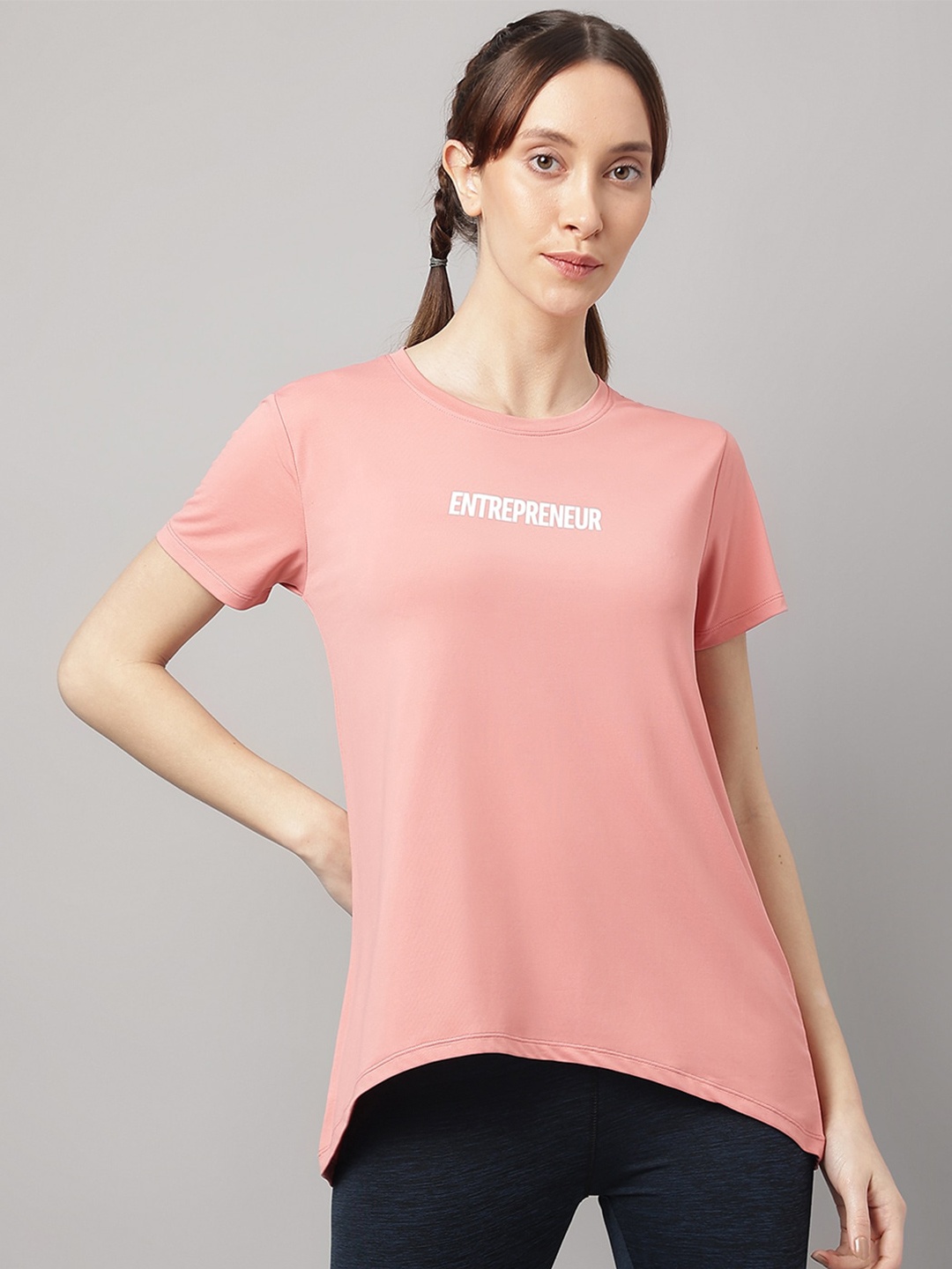 

MKH Typography Printed Dri-FIT Technology Sports T-Shirt, Pink