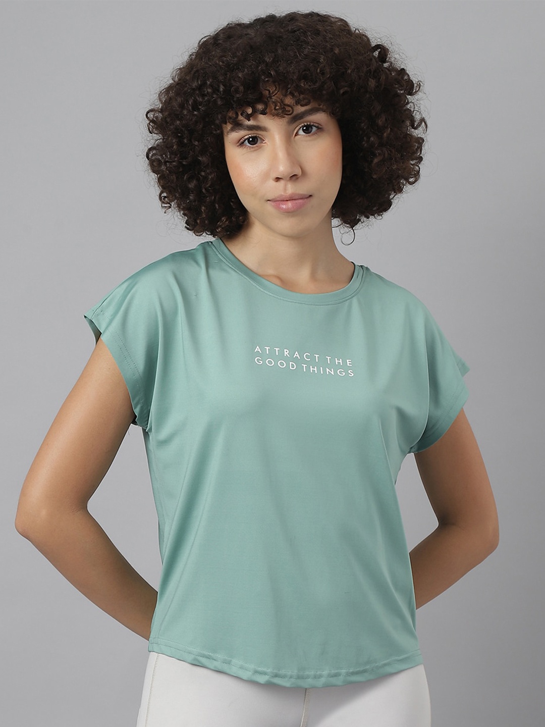 MKH Typography Printed Dri-FIT Sports T-shirt, Green