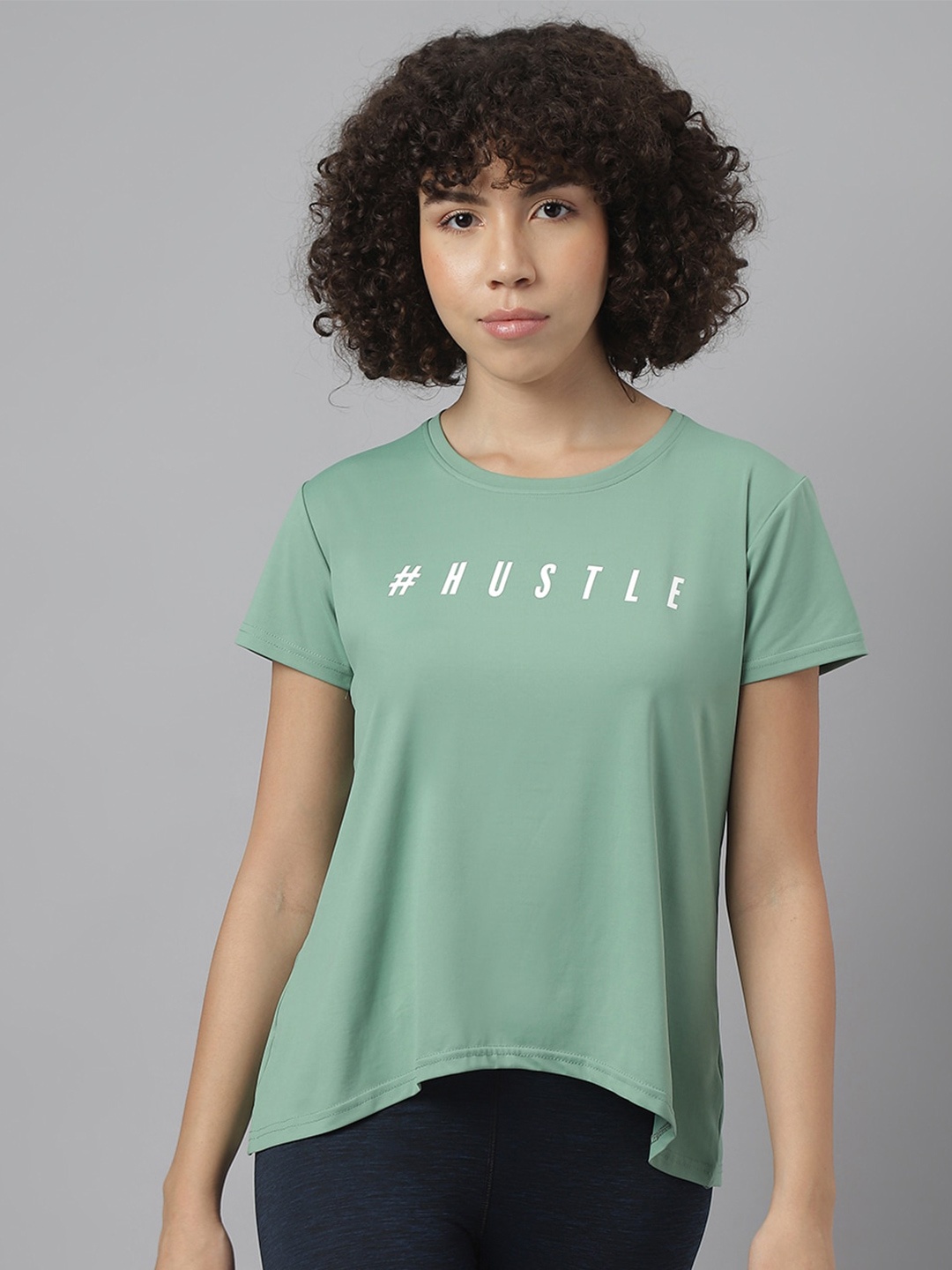 

MKH Typography Printed Dri-FIT Technology Sports T-Shirt, Green