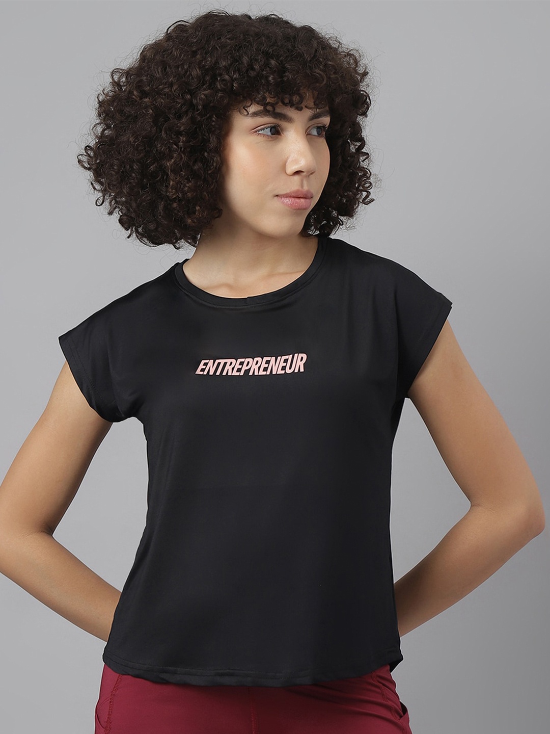 

MKH Typography Printed Extended Sleeves Dri-FIT T-Shirt, Black