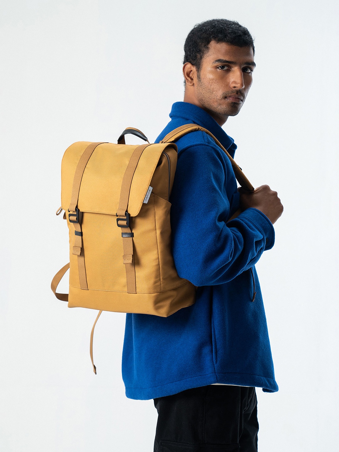 

DailyObjects Amber Recycled Taiga Laptop Backpack, Yellow