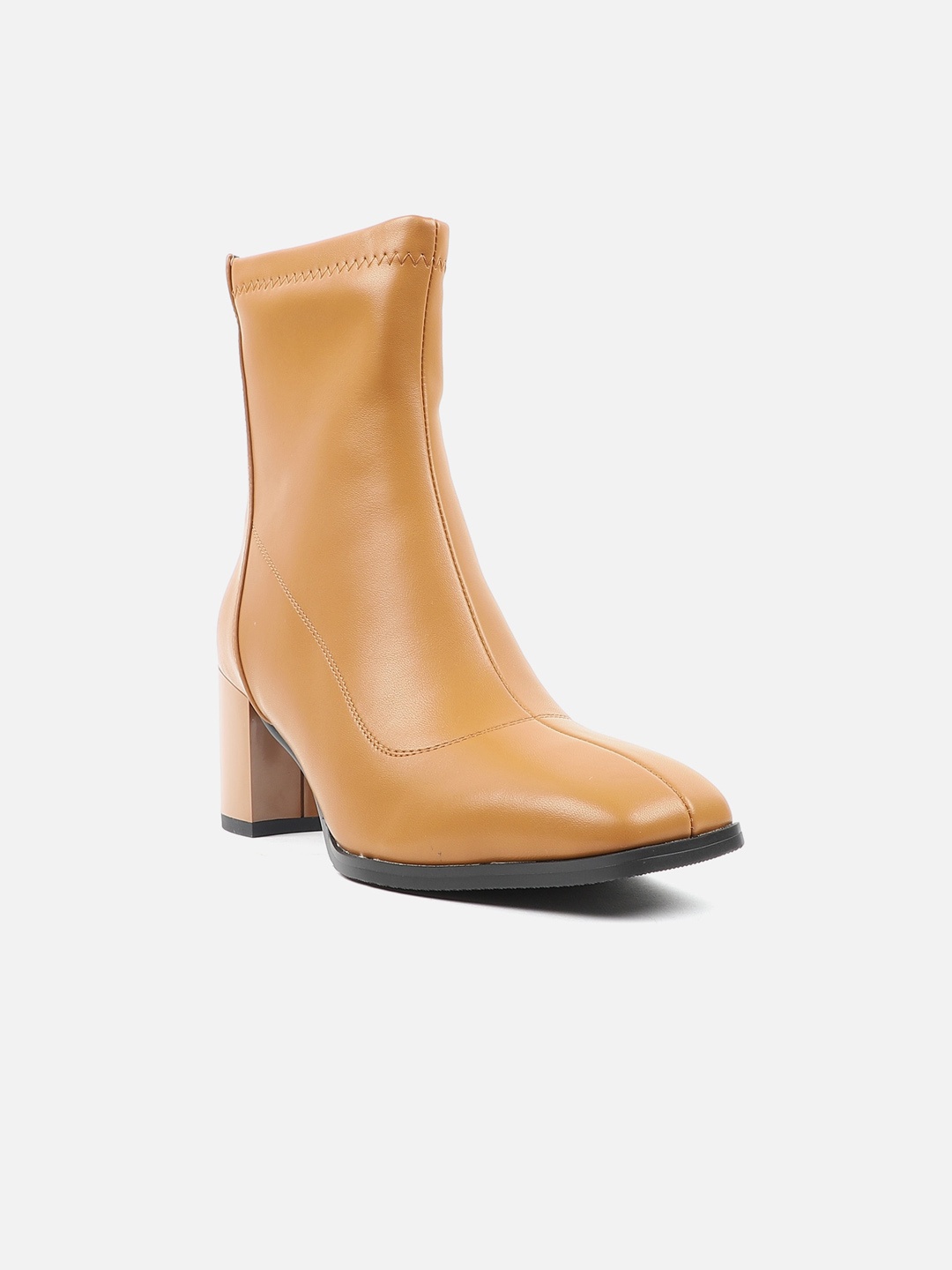 

Carlton London Women Textured High-Top Regular Boots, Tan