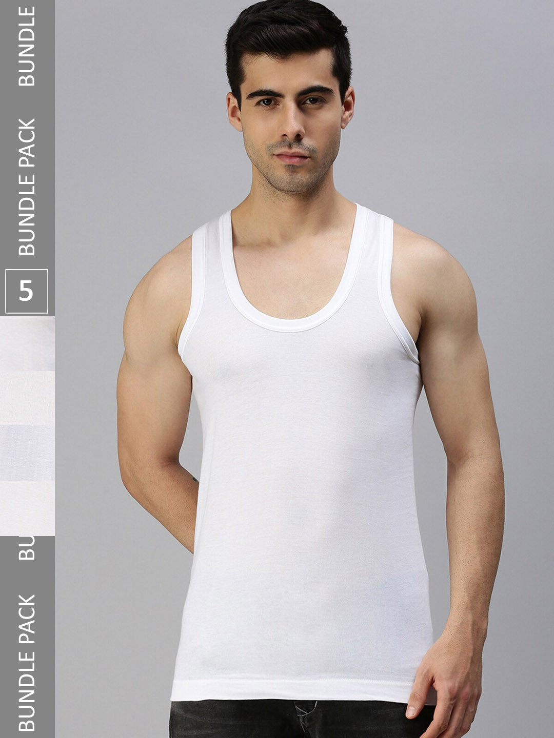 

ONN Men Pack Of 5 Anti-odour Anti-Microbial Innerwear Basic Vest, White
