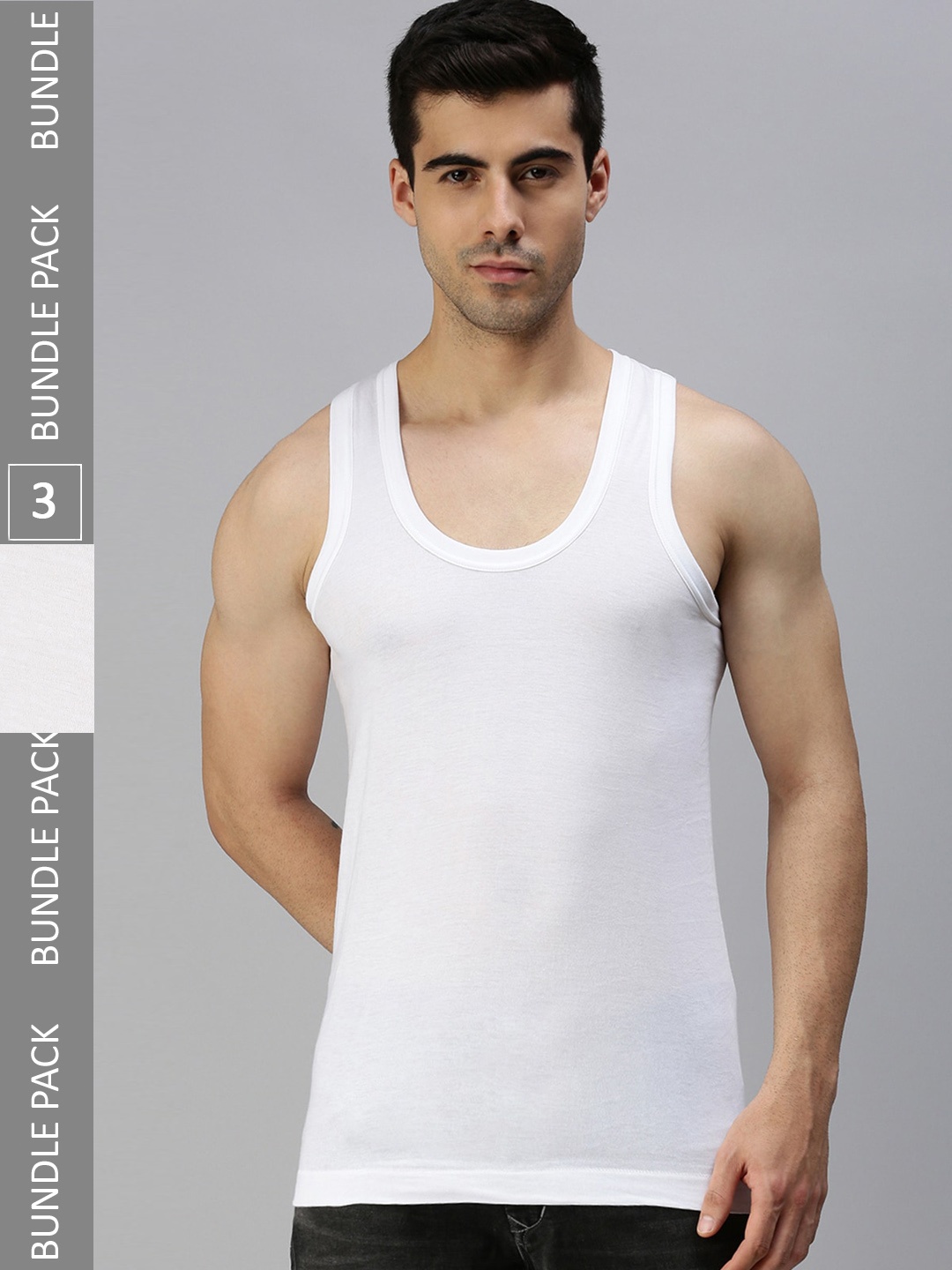 

ONN Men Pack Of 3 Anti-odour Anti-Microbial Innerwear Basic Vests, White