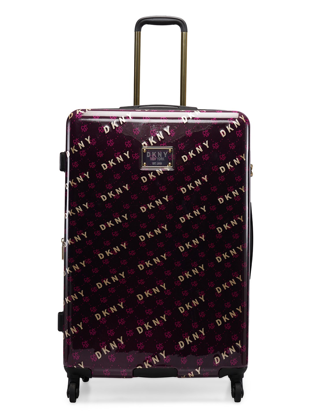 

DKNY On Repeat Aubergine Printed Hard Case Large Trolley Suitcase - 71.1 cm, Purple