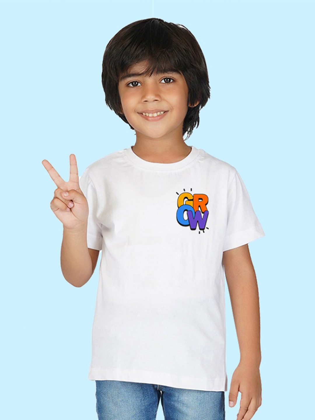 

NUSYL Boys Graphic Printed T-shirt, White