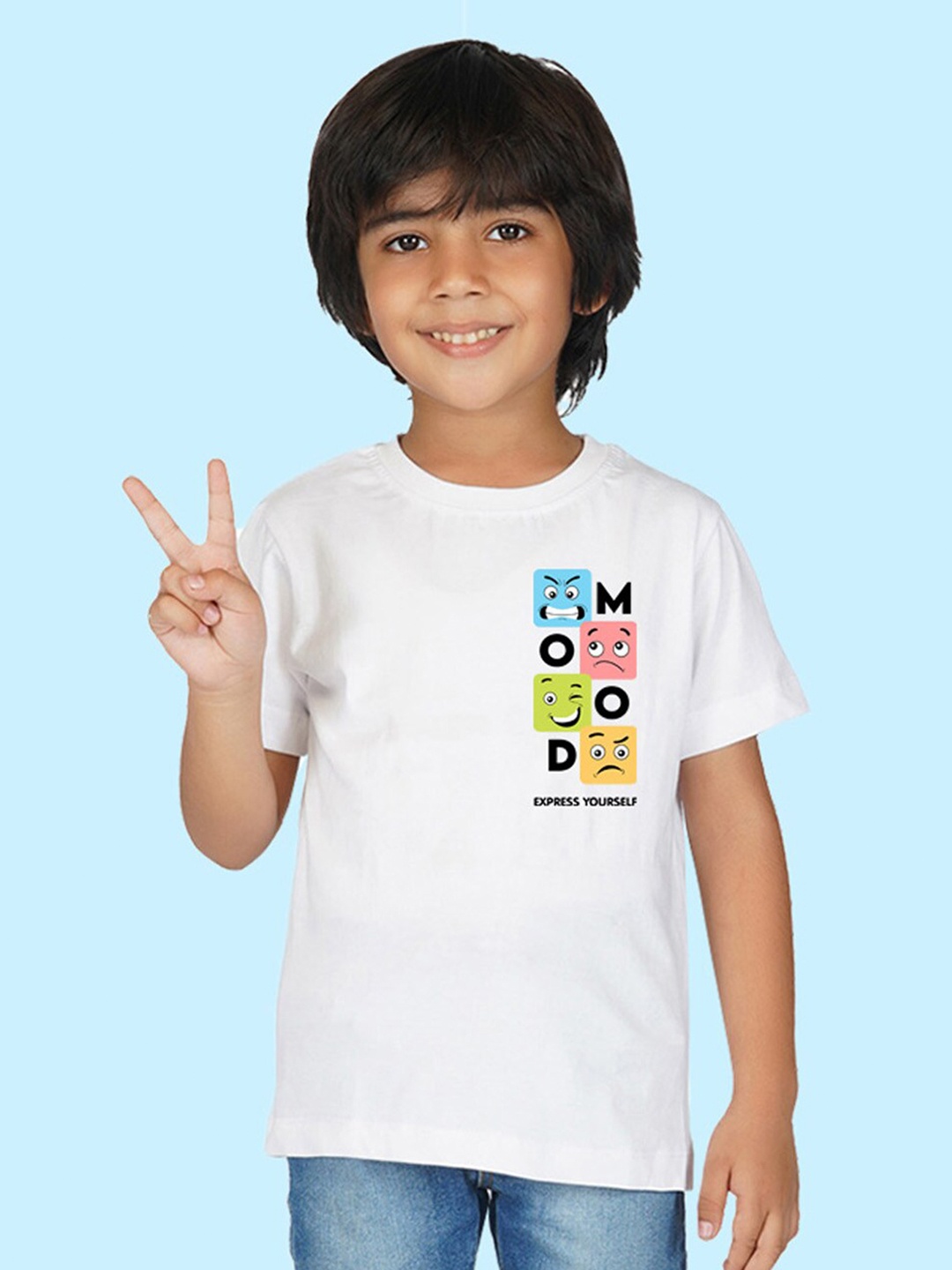 

NUSYL Boys Graphic Printed T-shirt, White