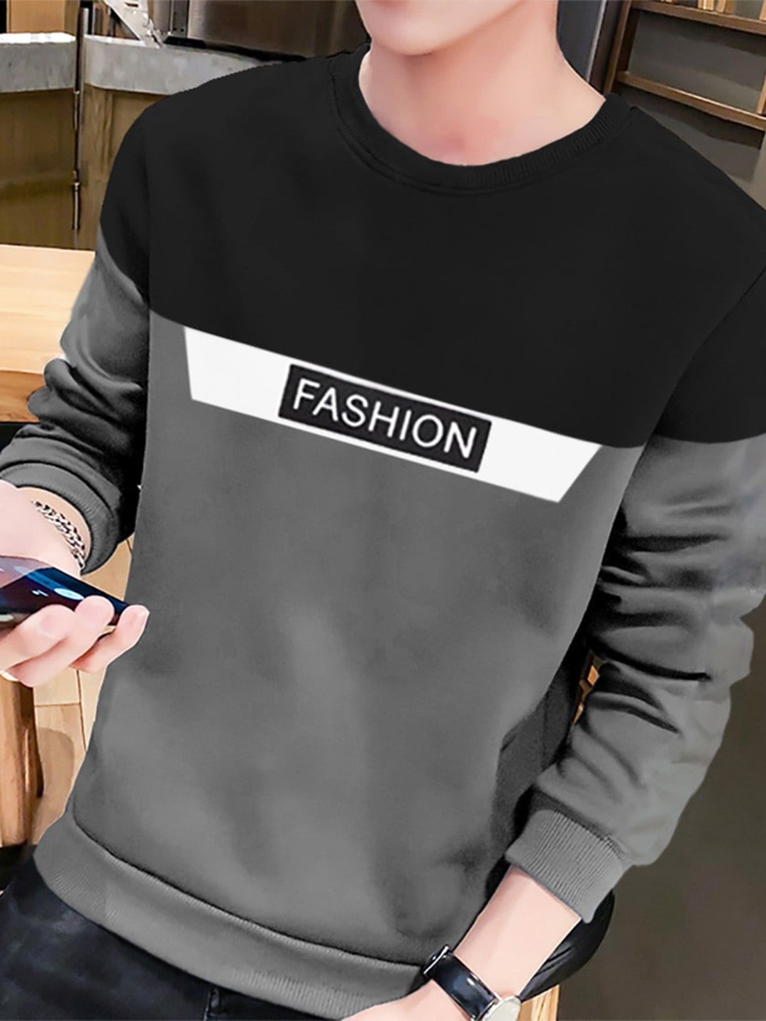 

BLIVE Boys Typography Printed Round Neck Cotton T-Shirt, Black