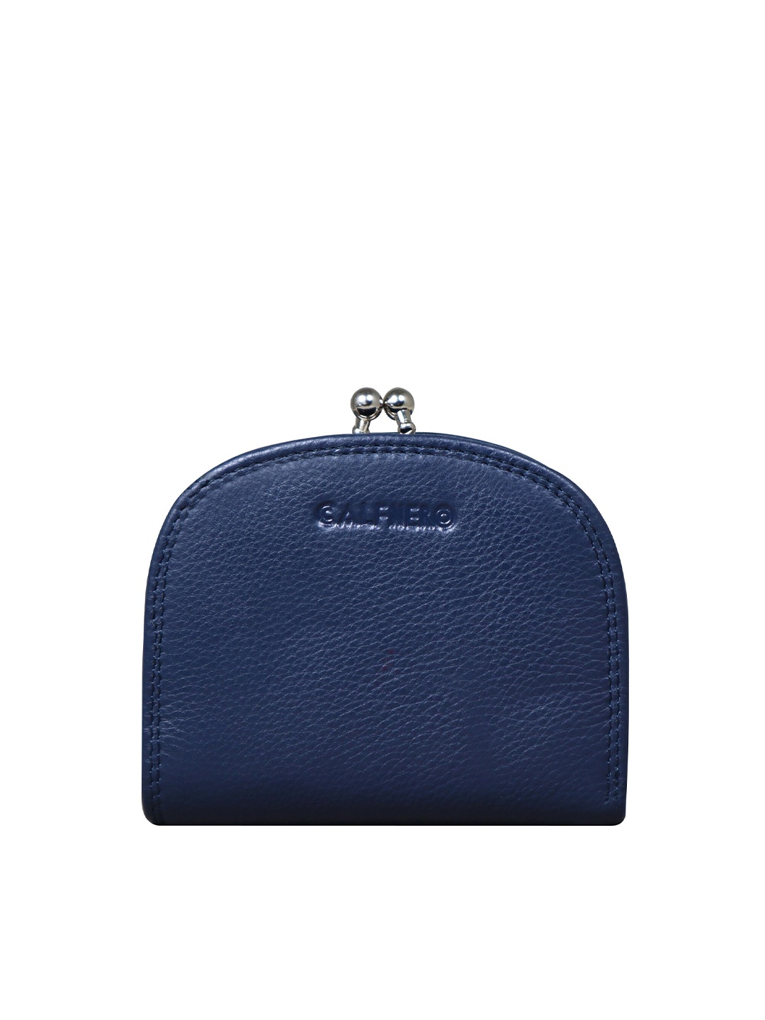 

CALFNERO Women Leather Purse Clutch, Navy blue