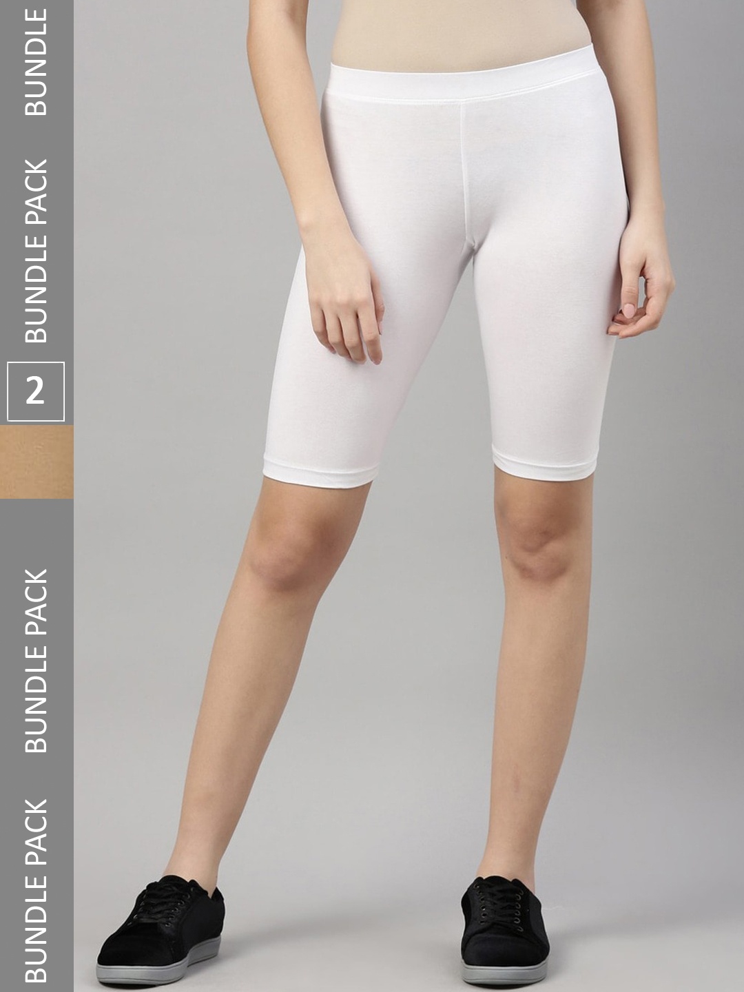 

Kryptic Women Pack of 2 Slim Fit Mid-Rise Outdoor Shorts, White