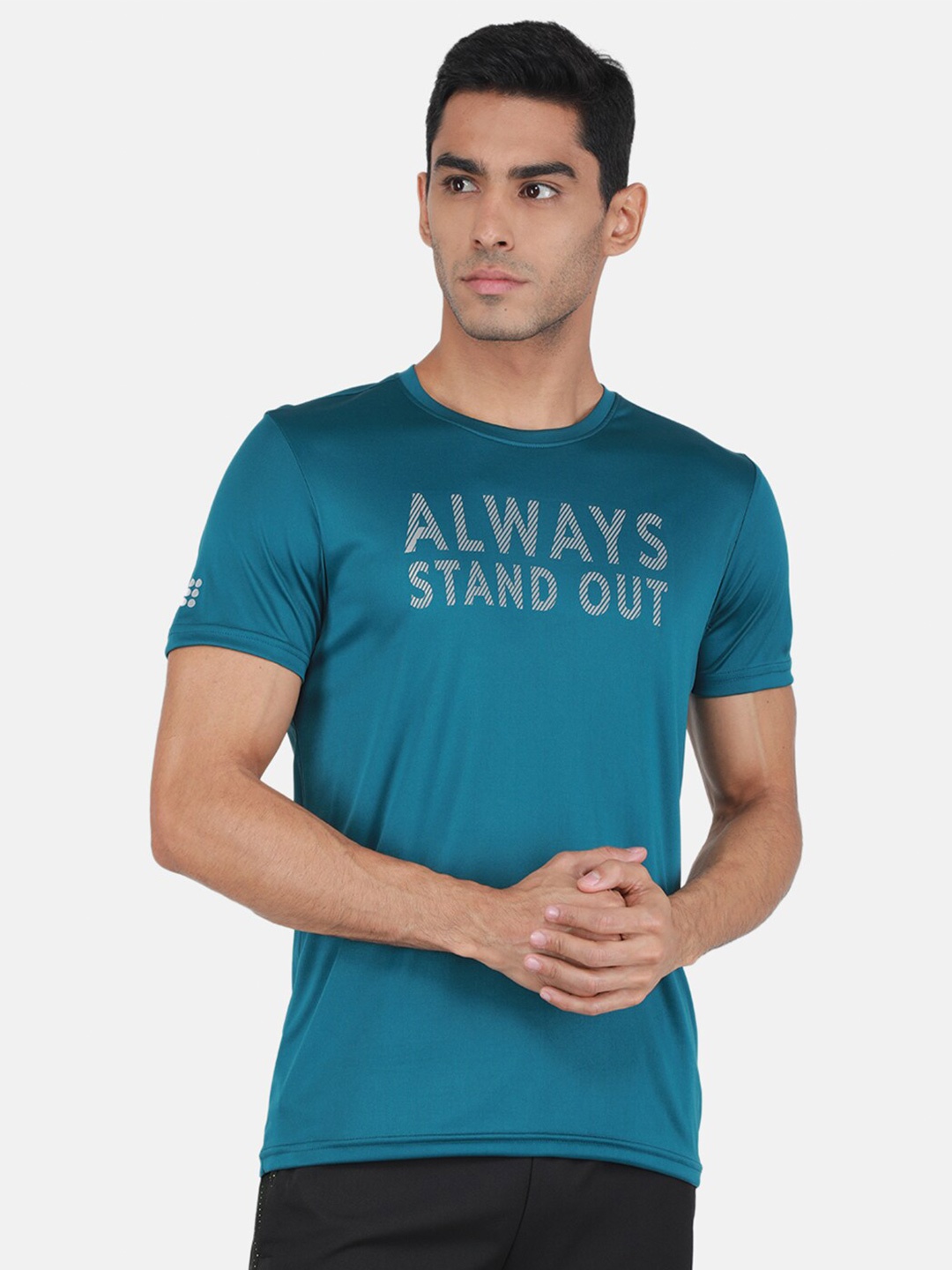 

rock.it Typography Printed Knitted T-Shirt, Teal