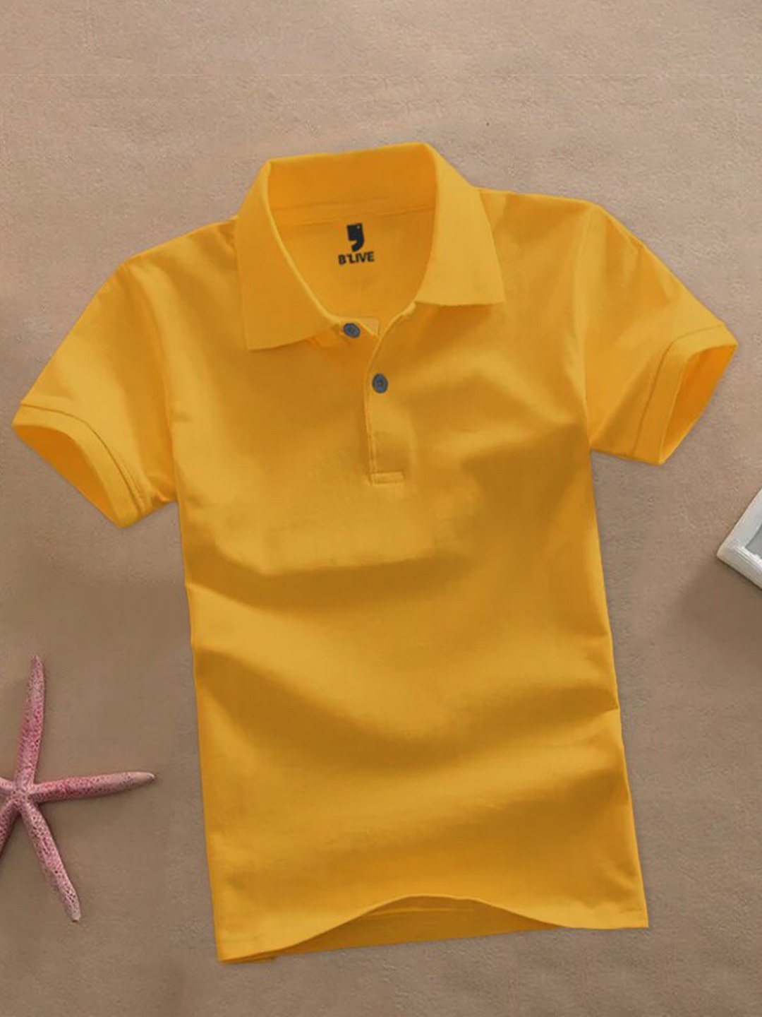 

BLIVE Boys Polo Collar Cotton T-Shirt, Yellow