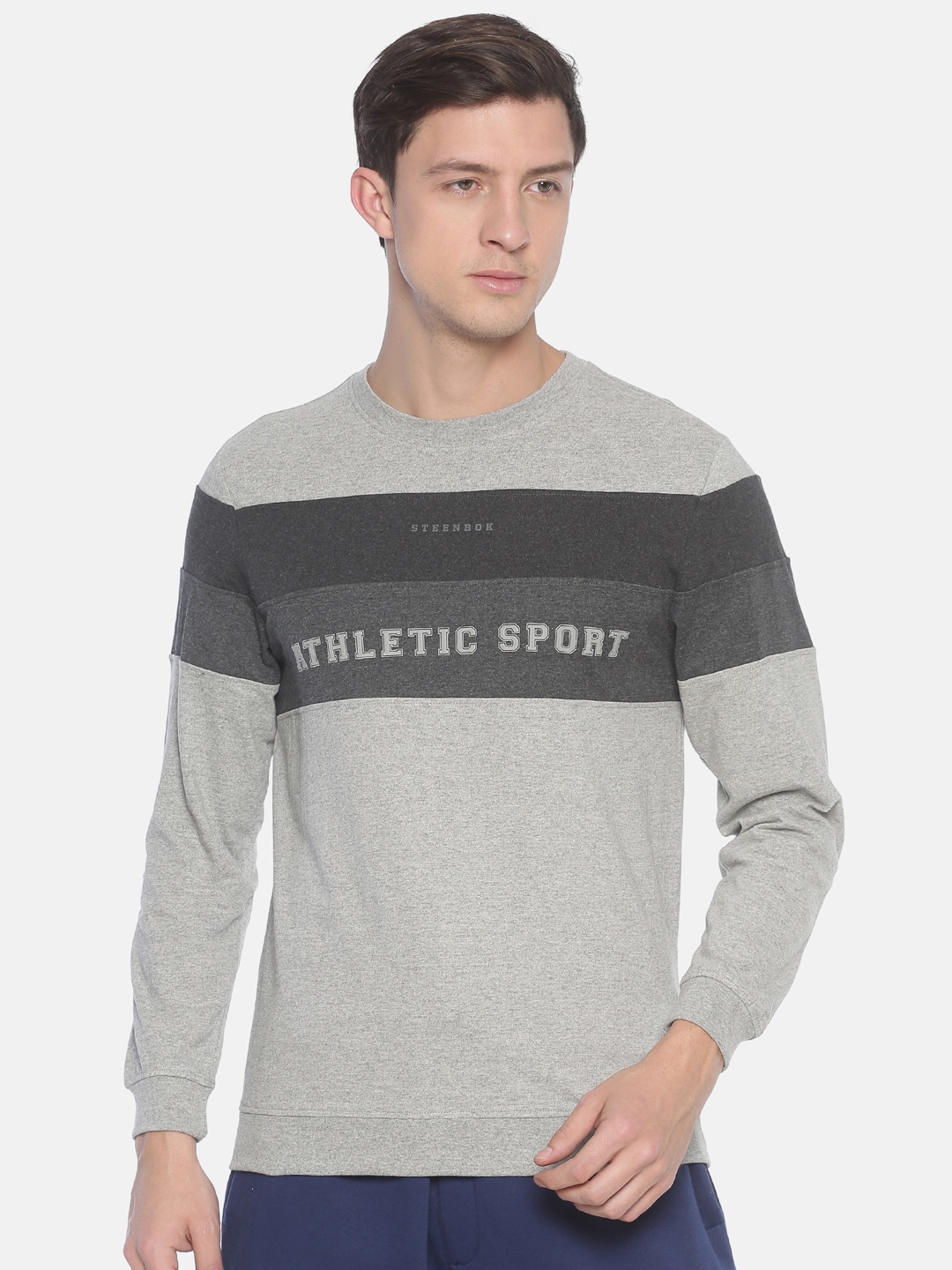 

Steenbok Typography Printed Cotton Printed Sweatshirt, Grey